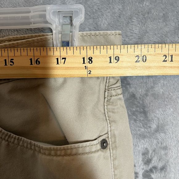 Levis 514 Jeans Size 38x31 Black Label White Tab Khaki Twill Pants Flat - Picture 8 of 10